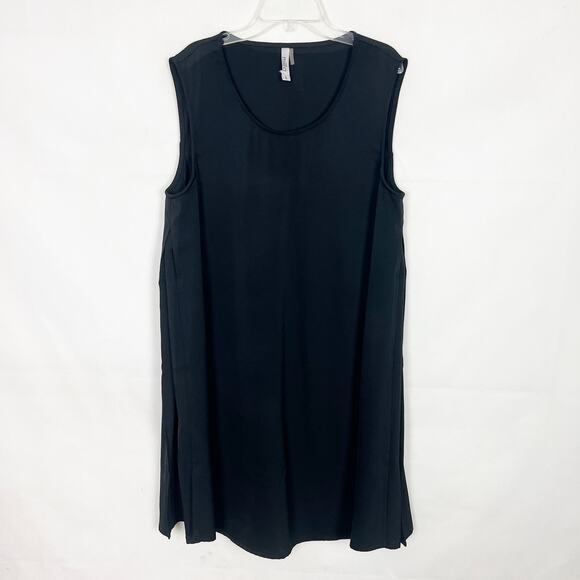 Milla Pullover Black Sleeveless Shift Midi Dress Size Large - Picture 1 of 10